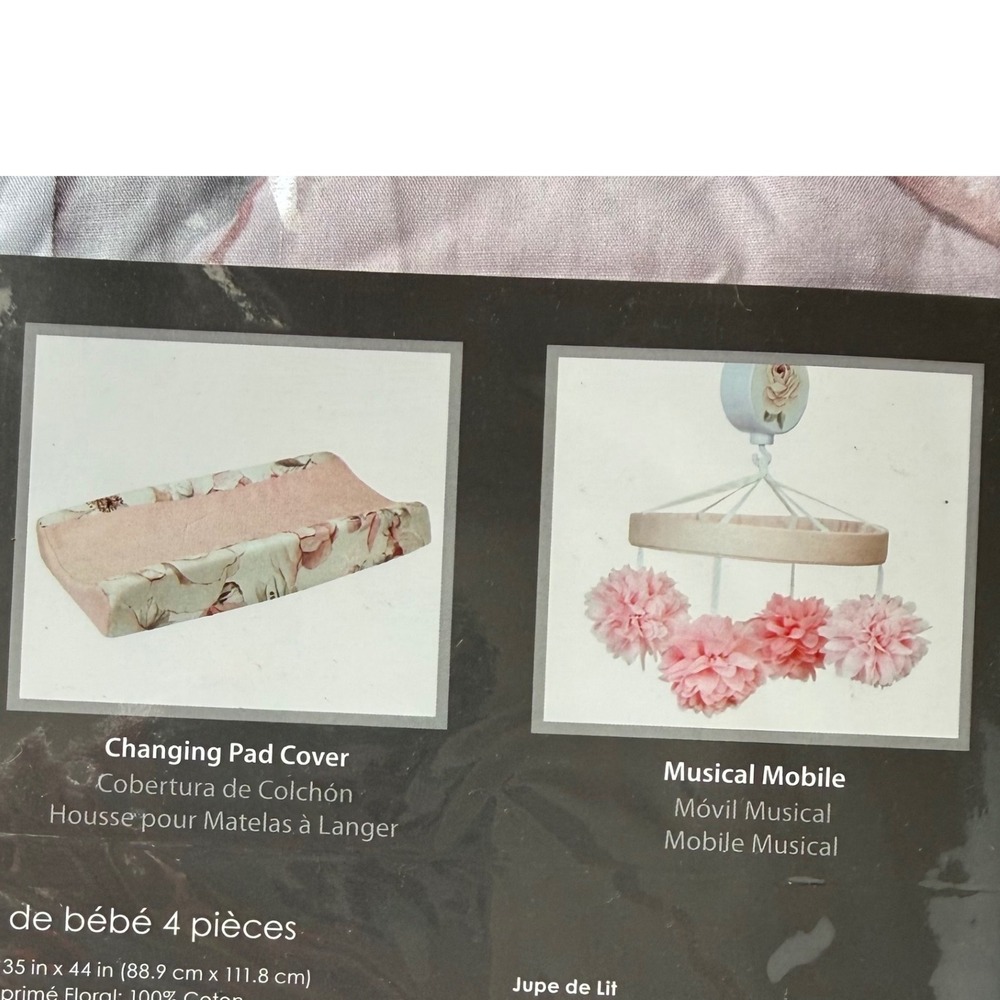 Lambs & Ivy Signature Botanical Baby
4 Piece Crib Bedding Set Pink Floral NEW - Picture 6 of 7